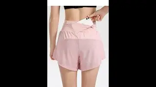 X1842 Plus size yoga workout short with pocket|Double Layers Yoga Dress Pants|Loose Mesh Yoga Pants
