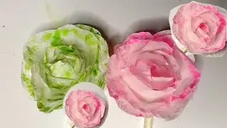 make flowers 🌷 🌹 from tissue paper