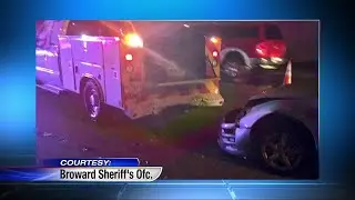 Drivers collide with 2 Broward fire trucks