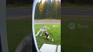 Brave Cat Saves Baby from Snow Leopard Attack | Realistic AI Wildlife Scene | Sora AI Creation