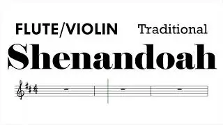 Shenandoah Flute Violin Sheet Music Backing Track Play Along Partitura