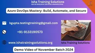 Azure DevOps Mastery Demo on 28th Nov 2024. Pls call or whatsapp us on +91-9133190573 to enroll.