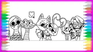 ZOOTOPIA 2 Sprunki Mod : Nick and Judy VS Rumi and Jinu Kpop Demon Hunters Coloring Pages