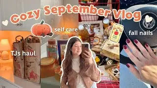 FALL VLOG 🍂☕️ fall shopping, trader joes haul, fall nails, pr unboxing, self care night