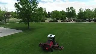 Drone video-lawn mowing