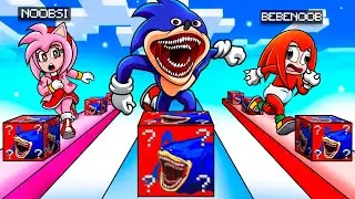 ¡TENIENDO una CARRERA de LUCKY BLOCKS de SHIN SONIC! 😱😂 BEBE NOOB EN MINECRAFT