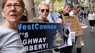 Protest at #WestCONnex minister's $200/head corporate lunch
