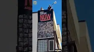 Unveiling a banner on our Embassy, calling for the release of the 136 Israeli hostages held captive