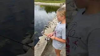 Little Girl&rsquo;s Secret For INSTANT DOUBLE Fish! #shorts #fishing