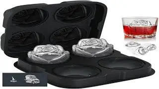 Rose Ice Cube Mold Bongpuda Silicone Ice Cube Tray 4 Cavity Silicone Rose Ice