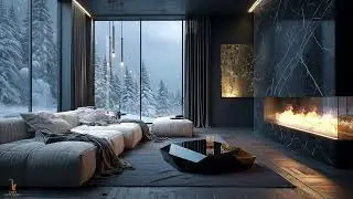 Ethereal Saxophone Jazz in Luxury Cabin Ambience - Smooth Jazz Music for Stress Relief, Relaxing