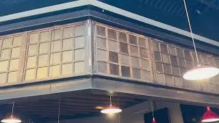 Blue Multi-Toned Glass Square Wall Installation | Custom Art Feature for Restaurant Interior