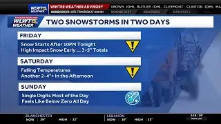 Tracking winter impacts: Two accumulating snows, temperatures in single digits for Cincinnati