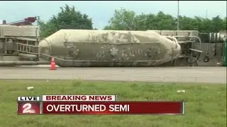 Semi, car crash head-on on I-44