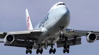 Cargolux Boeing 747-400 Freighter Landing and Takeoff at Calgary Airport