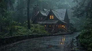 Heavy Rain Falling Through the Forest for Calm Moments and Natural Relaxation
