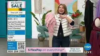 Samantha Brown ToGo Frayed Edge Convertible Scarf Blanket