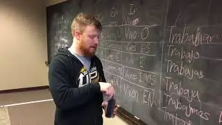 Josh and Steve show a life hack for cleaning the chalk boards
