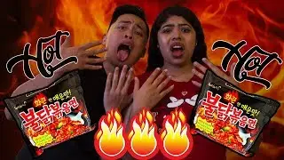 EXTREME SPICY NOODLE CHALLENGE KOREAN FIRE NOODLES! CAUTION VERY HOT! COUPLES EDITION