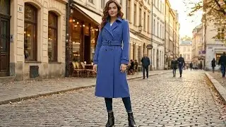 Cole Haan Womens Flared Trench Slick Wool Coat