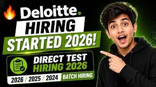 🔥Finally Deloitte Hiring Started 2026 | Direct test Hiring 2026 | 2026/2025/2024 Batch Hiring
