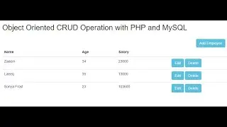 Step by step CRUD Operations in Object Oriented Programming using PHP