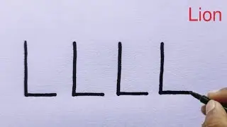 How to Draw Lion From Letter LLL || Easy Tiger Drawing || Animals Drawing | Lion Drawing | Draw Lion