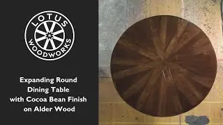 Expanding Round Dining Table with Cocoa Bean Finish on Alder Wood