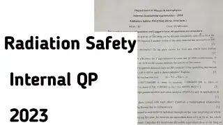 Radiation Safety Internal QP 2023 Delhi University