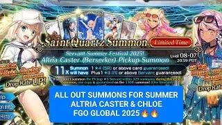 ALL OUT SUMMONS FGO Artoria Caster Gacha FGO Summer Altria Caster Gacha 2025 FGO Castoria FGO Chloe