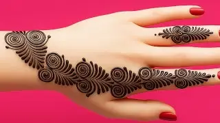 Elegant Spiral Leaf Mehndi Design on Back Hand | Mehndi design 