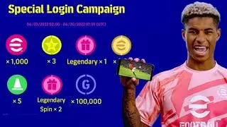 Free 200 Coins & 6x Legendary Players | Konami Special Login Campaign | eFootball 2022 Mobile