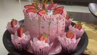 CHOCOLATE CAKE WITH STRAWBERRIES BY EMMY SWEET BAKES | Team BASIC Vlogs