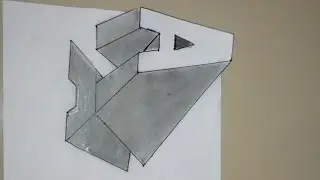 3D anamorphic illusion #illusion #letterA #alphabet #anamorphic_illusion #anamorphic #artonpaper