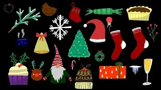Christmas Logos & Elements Green Screen