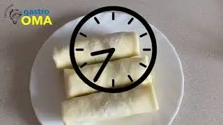 Zubereitung von gefrorenen Pfannkuchen mit Fleischf&uuml;llung. Tiefk&uuml;hlkostgesch&auml;ft Gastro Oma