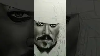 how to draw and shade face ✍️ | captain jack sparrow 😍 #shorts