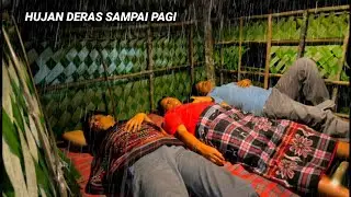 Heavy rain, strong winds, and lightning, overnight in the forest, relaxing rain sounds