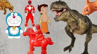 Doraemon Bheem aur Power Ranger ko Ghoda Raju aaya bachane | Toy video