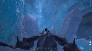 ARK Survival Evolved ragnarok ice queen worm + all red drops using dinos in ice cave