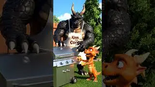 Dragon Family BBQ Gone Wrong #dragon #animation #funny #bbqfail #comedy #3danimation