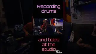 Recording drums and bass at the studio