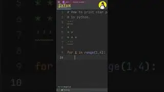 Print STAR PATTERN using python for loop.