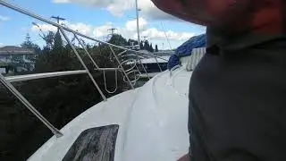 Ply deck with Teak strip plank deck failure.