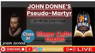 MCQs Pseudo-Martyr #johndonne | MCQs LIVE CLASS 32 | Master Cadre English #sonnets #mcqs