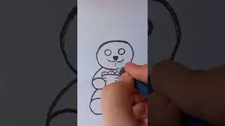 Simple drawing rabbit with circle