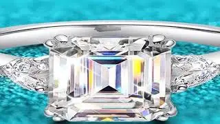 Smyoue 4ct Emerald Cut Certified Moissanite Ring for Women D Color Lab Diamond Wedding Band Classic