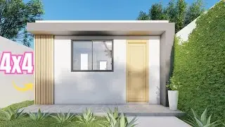projeto de casa pequena de 4x4 - A mais simples e aconchegante de todas