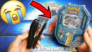 Flip it or Staple it!! *GONE WRONG ULTRA RARE CARD STAPLED* Gyarados EX Tin!!