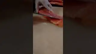 fresh salmon cut#sushi #fypage